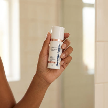 Dermalogix held in hand bathroom